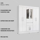 Ver imagem 4 de Guarda Roupa Casal 8 Portas com Espelho 82060el Branco Demobile