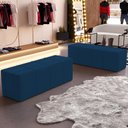 Ver imagem 3 de Puff Decorativo Living Sala de Estar 140 Cm Roma W01 Suede Azul Marinho - lyam