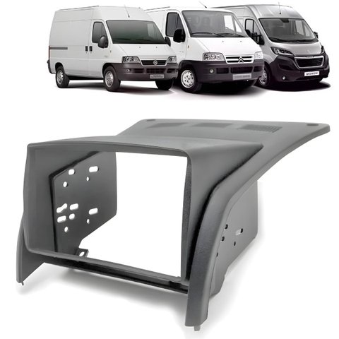 Moldura Painel Central 2 Din Som Dvd Ducato 06/17 Boxer 06/16 Jumper 10/20 Cinza Novum Expex Epx 339