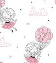 Ver imagem 2 de Papel De Parede Infantil Para Quarto Sala Menininha Balões