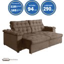 Ver imagem 2 de Sofá New Austrália 290cm Retratil Reclinavel Suede Castor – WS.