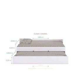 Quarto Modulado Completo Infantil Chiara Guarda-roupa e Aéreo 2 Portas com Cama e Auxiliar e Livreir - 4