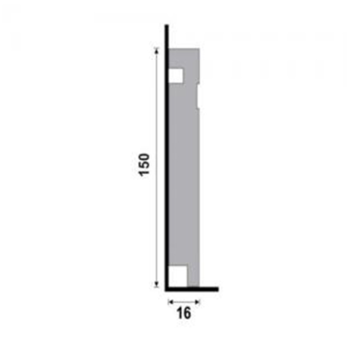 Rodapé Poliestireno 15cm Frisado Branco 480 Santa Luzia - 2