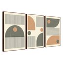Ver imagem 2 de Quadro Decorativo Minimalista Formas Circulares e Traços Moldura Filete:moldura Ypê/60x90