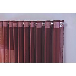 cortina para sala voal liso transparente delicate 6,00x2,80:marron - 2