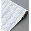 Ver imagem 2 de Papel De Parede Para Sala Quarto Modelo Nature Cinza Com Galhos Azul