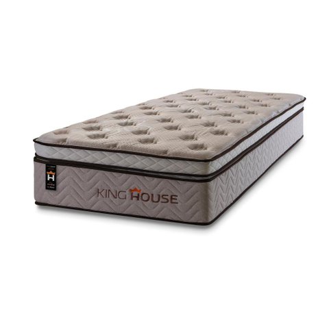 Colchão Solteirão King House c/ Molas Ensacadas Liverpool Solteiro 96x203x33 Bege