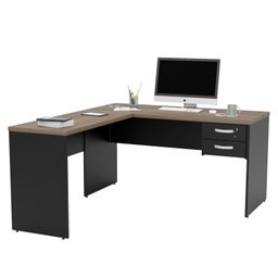 Mesa de Escritório em L 1.60x1.50 com Gavetas Tpo 30mm Nogal - 3
