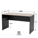 Ver imagem 5 de Mesa de Escritório 1.20x60 Tampo 30mm Netmobil Carvalho