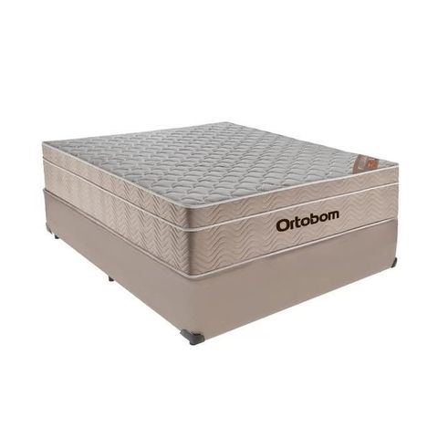 Cama Base Casal Bege Colchão Molas Ensacadas Airtech Springpocket 138x188 - Ortobom