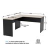 Mesa de Canto em L para Escritório 1.40x1.50 Tpo 30mm Carvalho - 4