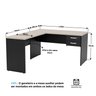 Mesa de Canto em L para Escritório 1.40x1.50 com Gavetas Carvalho - 4