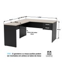 Ver imagem 4 de Mesa de Canto em L para Escritório 1.40x1.50 com Gavetas Carvalho