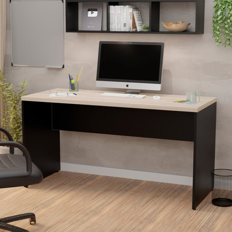 Mesa de Escritório Escrivaninha 1.60x60 Tampo 30mm Carvalho