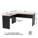 Ver imagem 4 de Mesa de Canto em L para Escritório 1.60x1.50 Tpo 30mm Carvalho