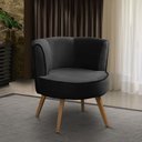 Ver imagem 1 de Poltrona Para Sala Decorativa Isa Suede Preto Adonai Estofados