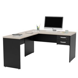 Mesa de Escritório em L 1.60x1.50 com Gavetas Tpo 30mm Carvalho - 3