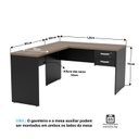 Ver imagem 4 de Mesa de Escritório em L 1.20x1.50 com Gavetas Tpo 30mm Nogal