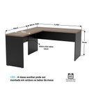 Ver imagem 4 de Mesa de Canto em L para Escritório 1.40x1.50 Tpo 30mm Nogal