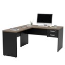 Ver imagem 3 de Mesa de Canto em L para Escritório 1.40x1.50 com Gavetas Nogal