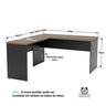 Mesa de Canto em L para Escritório 1.60x1.50 Tpo 30mm Nogal - 4