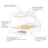 Treliche com Cama Casal Eco Madeira Maciça Branco Mobilistore - 4