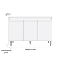 Ver imagem 2 de Multiuso Balcão Gabinete Manu 120cm 3 Portas C/tampo - Ajl Móveis