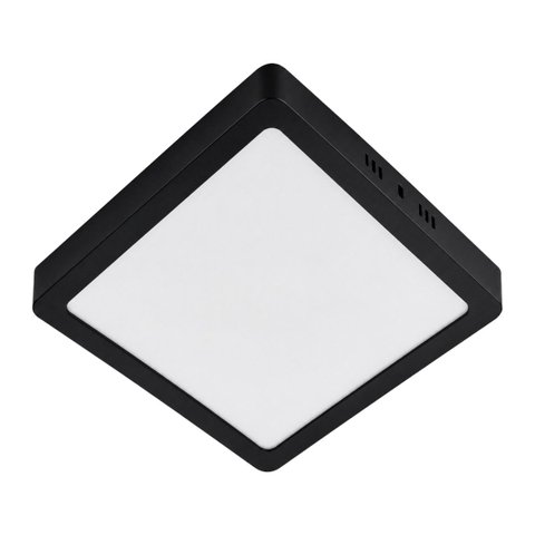 Painel Plafon LED de Sobrepor Backstage Quadrado 12W 3000k Luz Amarela Preto Lumanti 16x16 ST3316