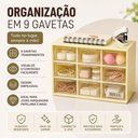 Ver imagem 2 de Gaveteiro Organizador 9 Gavetas Plástico PP com Alças Deslizantes para Joias e Cosméticos Yeet