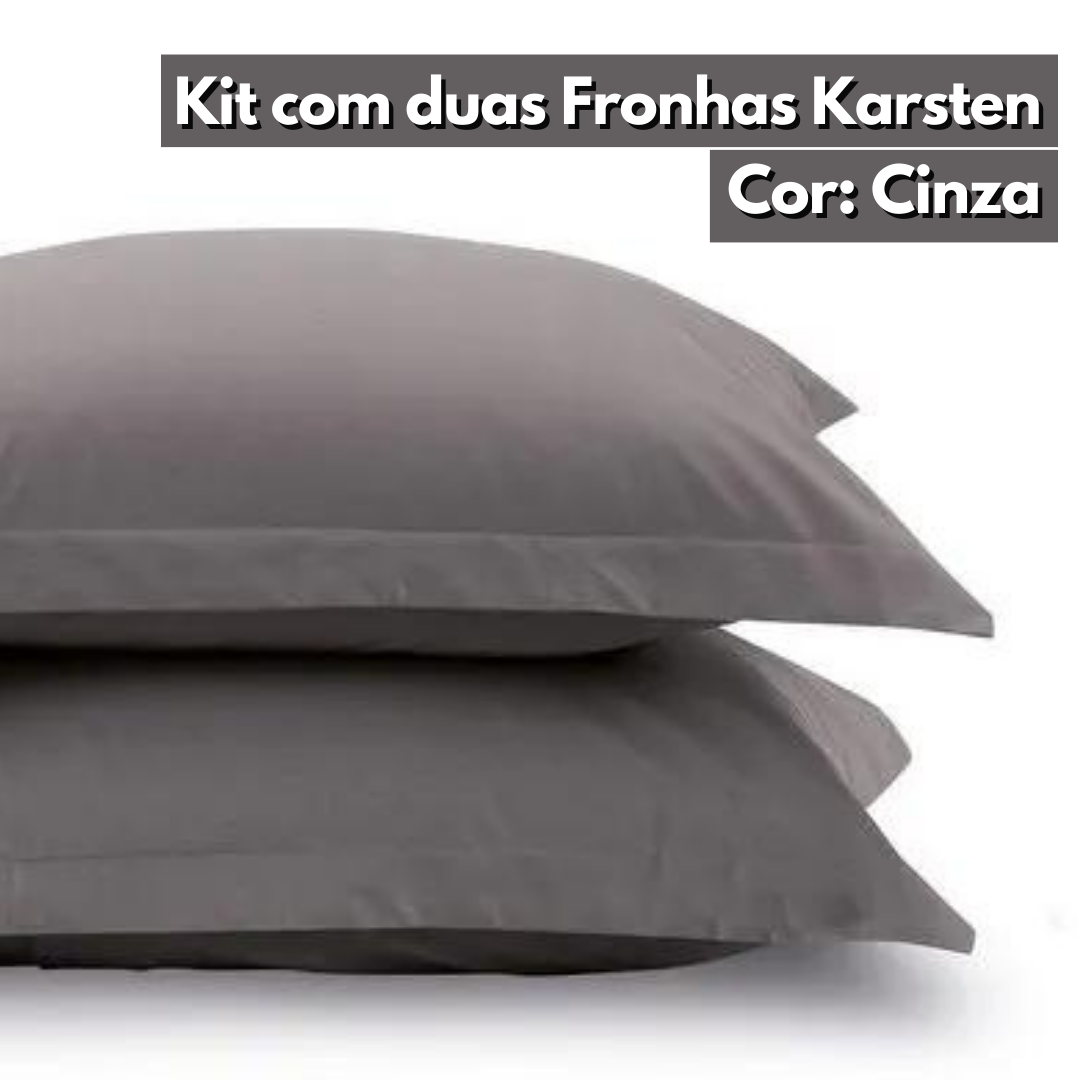 Kit com 2 Fronhas Karsten - Cinza Grafite - 2