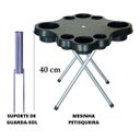 Ver imagem 3 de Mesa Praia Desmontável Petisqueira Preta E Sup. Guarda Sol