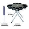 Mesa Praia Desmontável Petisqueira Preta E Sup. Guarda Sol - 3