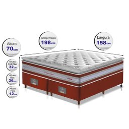 Cama Box Queen + Colchão de Molas Ensacadas D33 com Pillow Top Cama Inbox Select 158x198x71 - 2