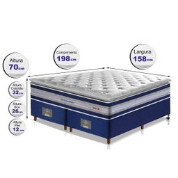 Cama Box Queen + Colchão de Molas Ensacadas D33 com Pillow Top Cama Inbox Select 158x198x70 - 2