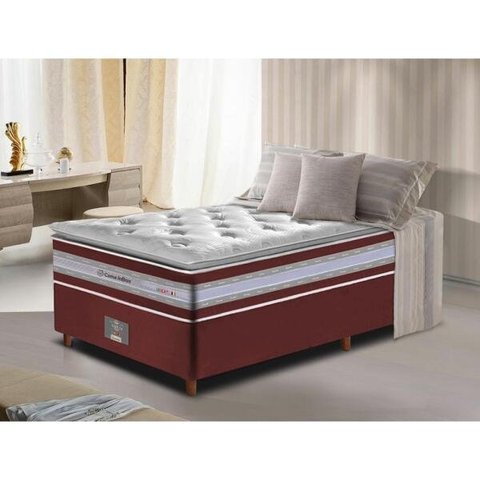 Cama Box Solteiro + Colchão de Molas Ensacadas D33 com Pillow Top Cama Inbox Select 88x188x70