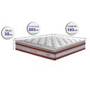 Ver imagem 2 de Colchão King de Molas Ensacadas D33 com Pillow Top Cama Inbox Select 193x203x32 Vermelho