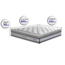Ver imagem 3 de Colchão King de Molas Ensacadas D33 com Pillow Top Cama Inbox Select 193x203x32 Cinza