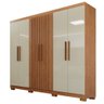 Guarda-roupa de Casal 100% Mdf 6 Portas 4 Gavetas Valencia Ripado - Tudo de Móveis Marrom - 8