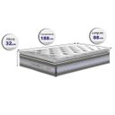 Ver imagem 2 de Colchão Solteiro Cama Inbox de Molas Ensacadas D33 com Pillow Top Select 88x188x32 Cinza