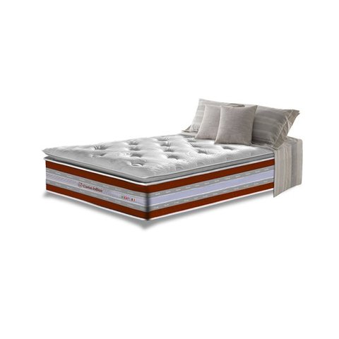 Colchão Solteiro de Molas Ensacadas D33 com Pillow Top Cama Inbox Select 88x188x32 Vermelho