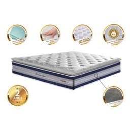 Colchão Casal de Molas Ensacadas D33 com Pillow Top Cama Inbox Select 138x188x32 Azul - 3