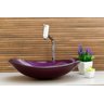 Kit Banheiro Cuba de Vidro Chanfrada + Torneira Link + Válvula - Roxo - 2