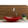 Kit Banheiro Cuba de Vidro Chanfrada + Torneira Link + Válvula - Vermelho - 2