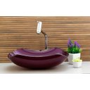Ver imagem 2 de Kit Banheiro Cuba de Vidro Abaulada + Torneira Link + Válvula - Roxo