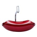Ver imagem 4 de Kit Banheiro Cuba de Vidro Abaulada + Torneira Link + Válvula - Vinho