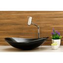 Ver imagem 1 de Kit Banheiro Cuba de Vidro Oval + Torneira Link + Válvula - Preto