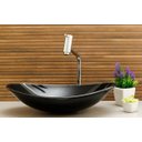 Ver imagem 2 de Kit Banheiro Cuba de Vidro Oval + Torneira Link + Válvula - Preto