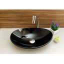 Ver imagem 3 de Kit Banheiro Cuba de Vidro Oval + Torneira Link + Válvula - Preto