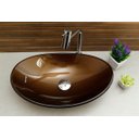 Ver imagem 3 de Kit Banheiro Cuba de Vidro Oval + Torneira Link + Válvula - Marrom