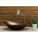 Ver imagem 1 de Kit Banheiro Cuba de Vidro Oval + Torneira Link + Válvula - Marrom